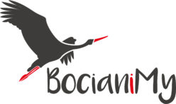 Logo projektu ochrony bociana czarnego BocianiMy